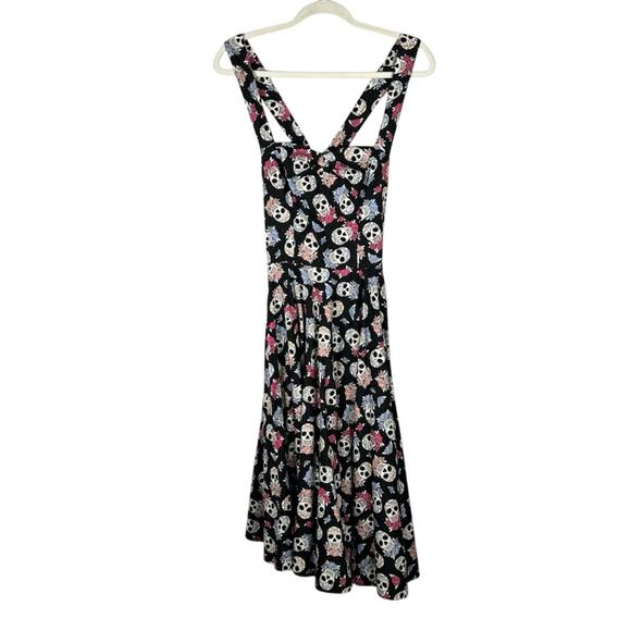 Hell Bunny Muertos Day of the Dead Sugar Skull Dress Women's Small - Picture 1 of 9